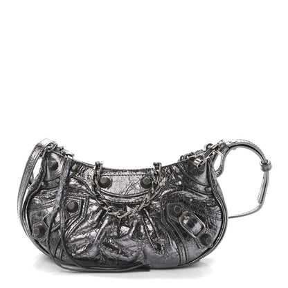 Balenciaga Metallic Agneau Arena Le Cagole Purse With Chain Mini Silver 1 of 11