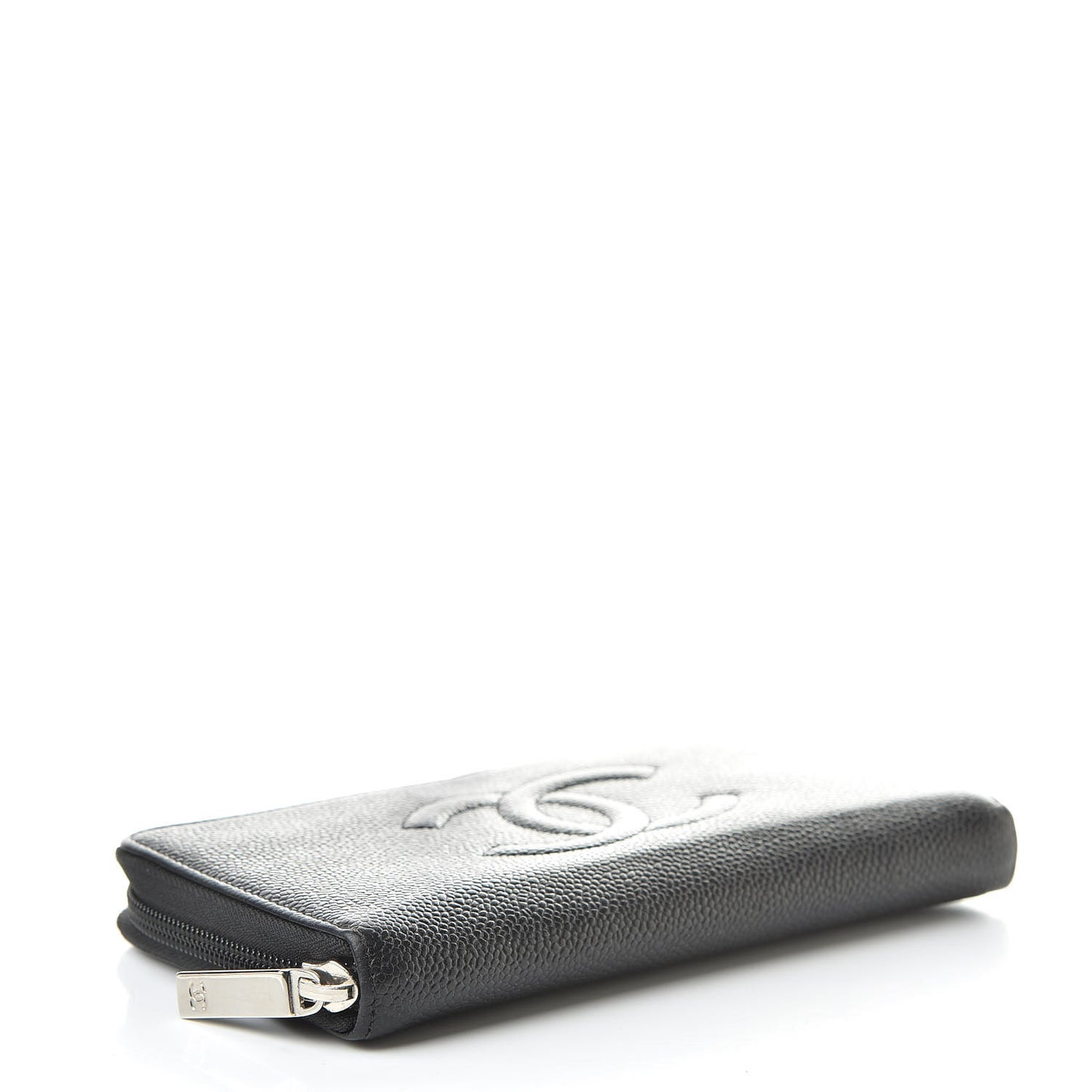 Caviar Large Timeless CC Zip Around Wallet Black