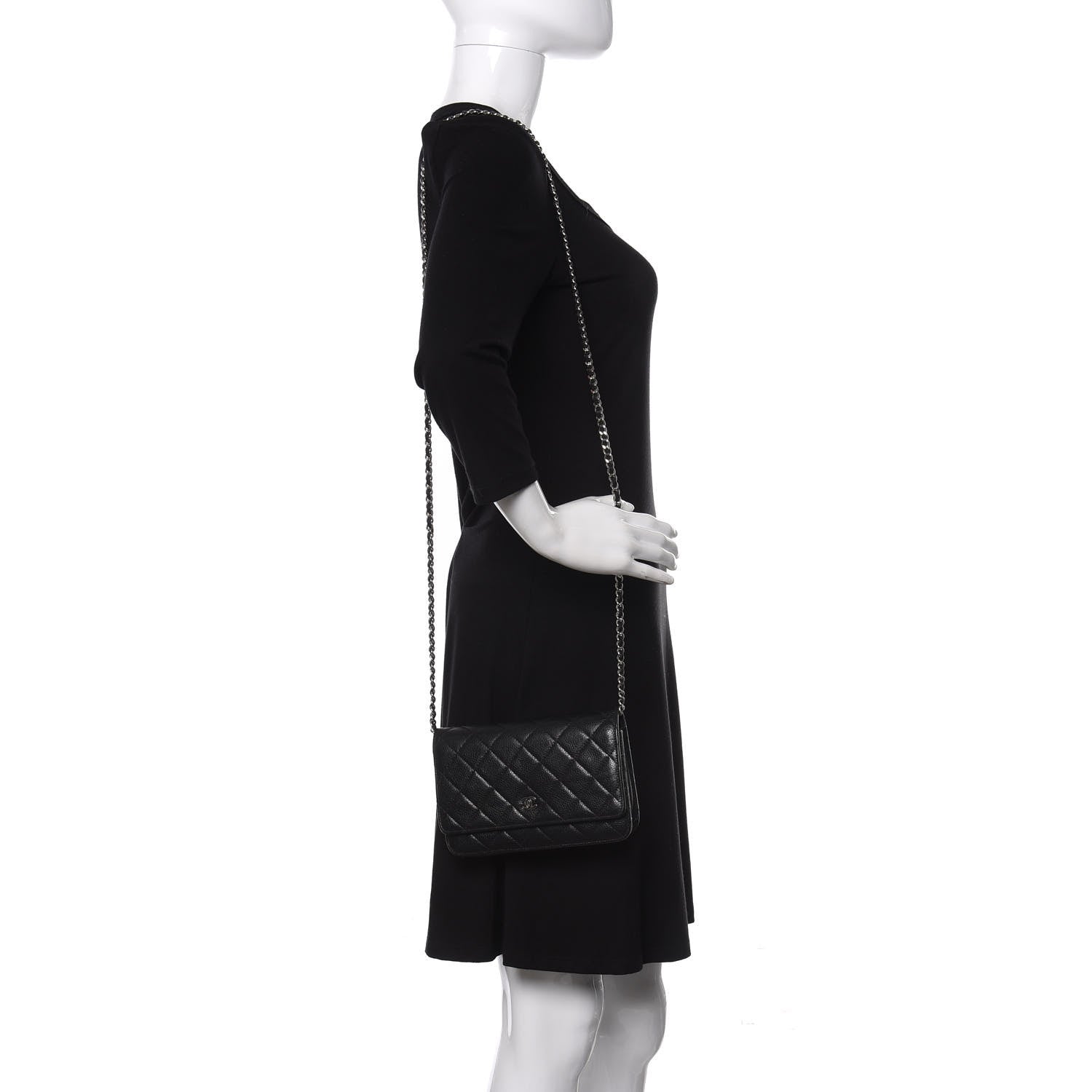 Chanel Caviar Quilted Wallet On Chain WOC Black 2 of 10