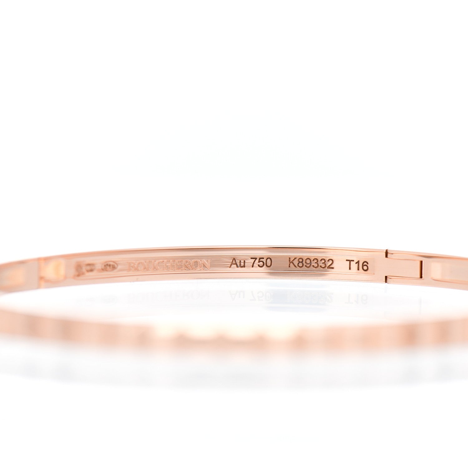 Boucheron 18K Pink Gold Quatre Clou de Paris Small Bangle Bracelet 16 5 of 5
