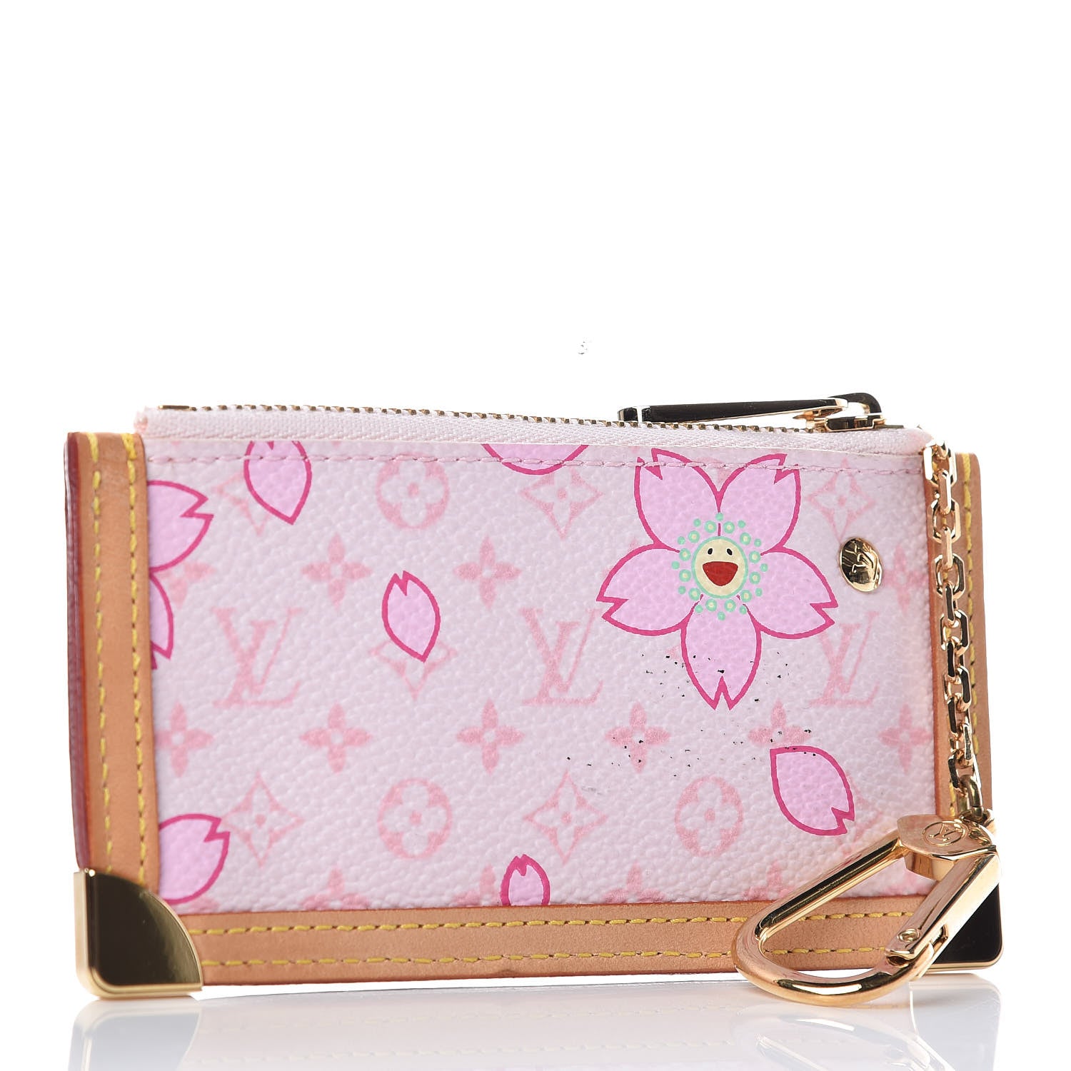 Louis Vuitton Monogram Cherry Blossom Key Pouch Pink 3 of 7
