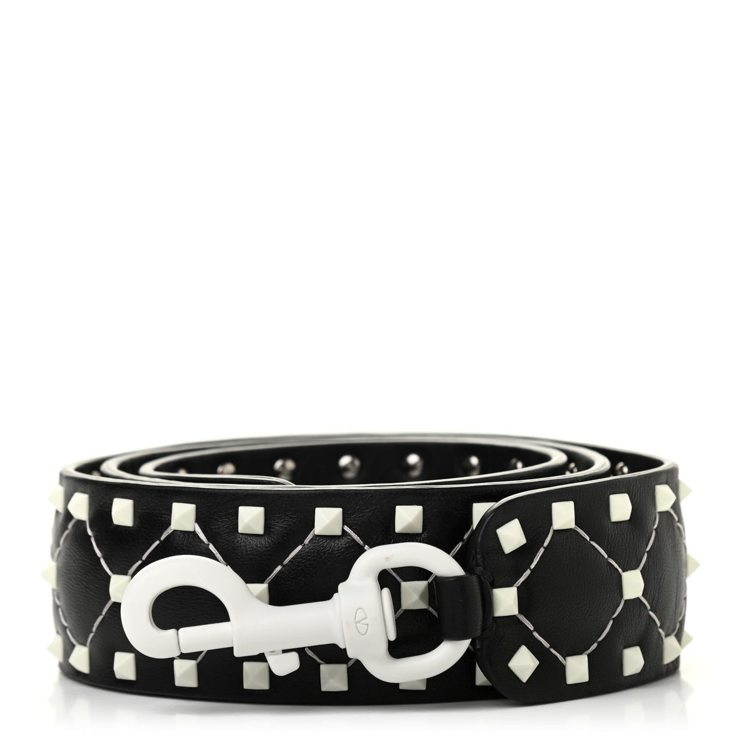 Lambskin Free Rockstud Spike Shoulder Strap Black