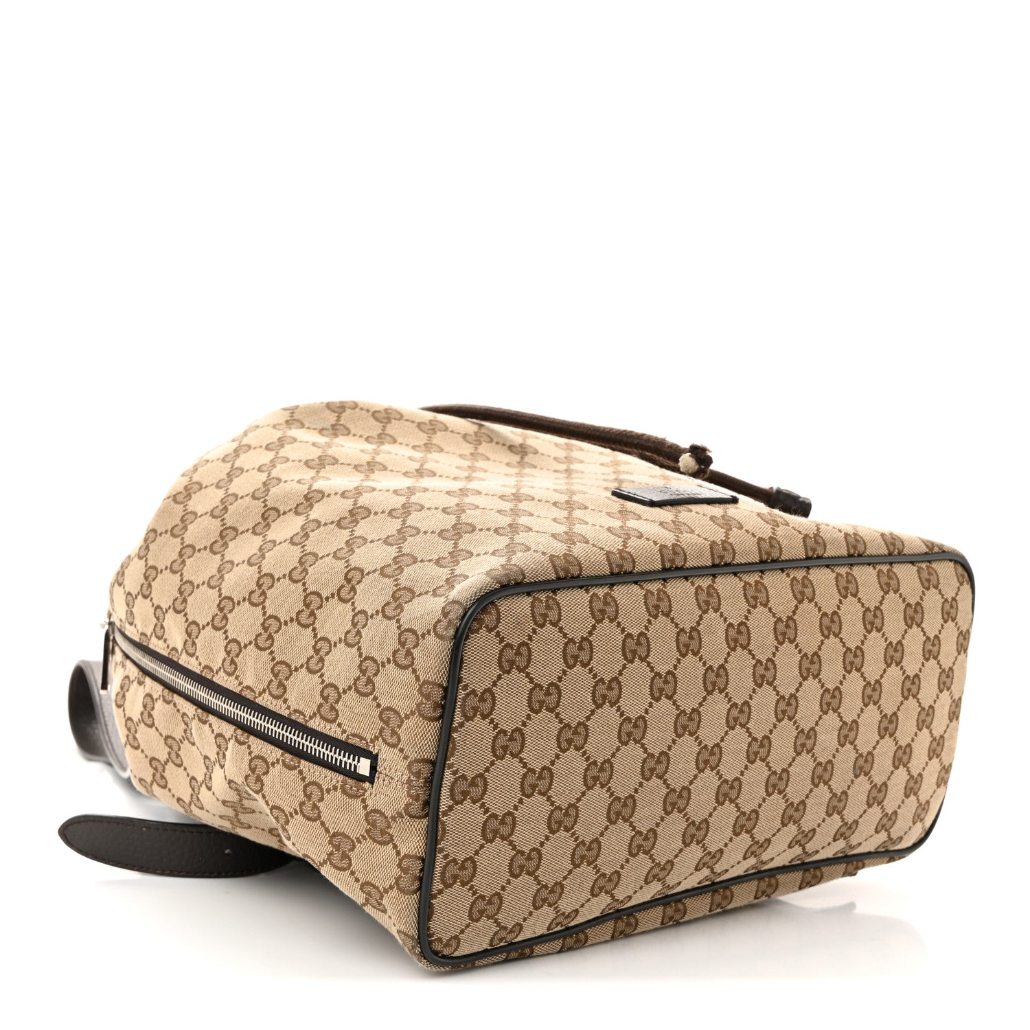 Gucci Monogram Dollar Calfskin O Drawstring Backpack Beige Ebony Testa di Moro Dark Chocolate 4 of 12
