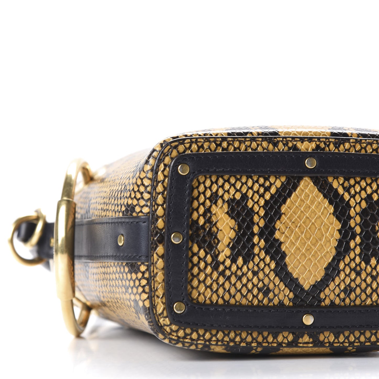 Python Embossed Calfskin Mini Roy Bucket Bag September Sun