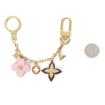 Louis Vuitton Brass Monogram Blooming Flowers Bag Charm Key Holder Rose Ballerine 2 of 2