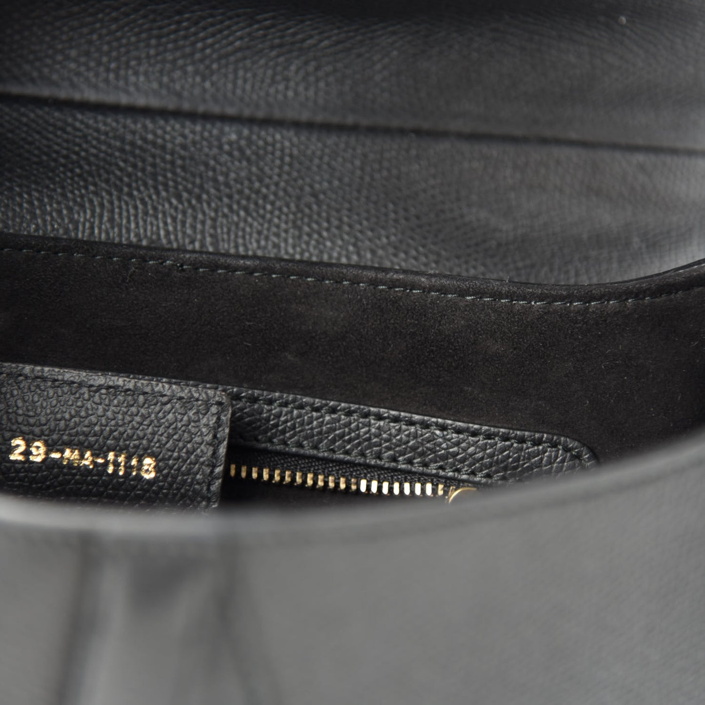 Grained Calfskin Saddle Bag Black