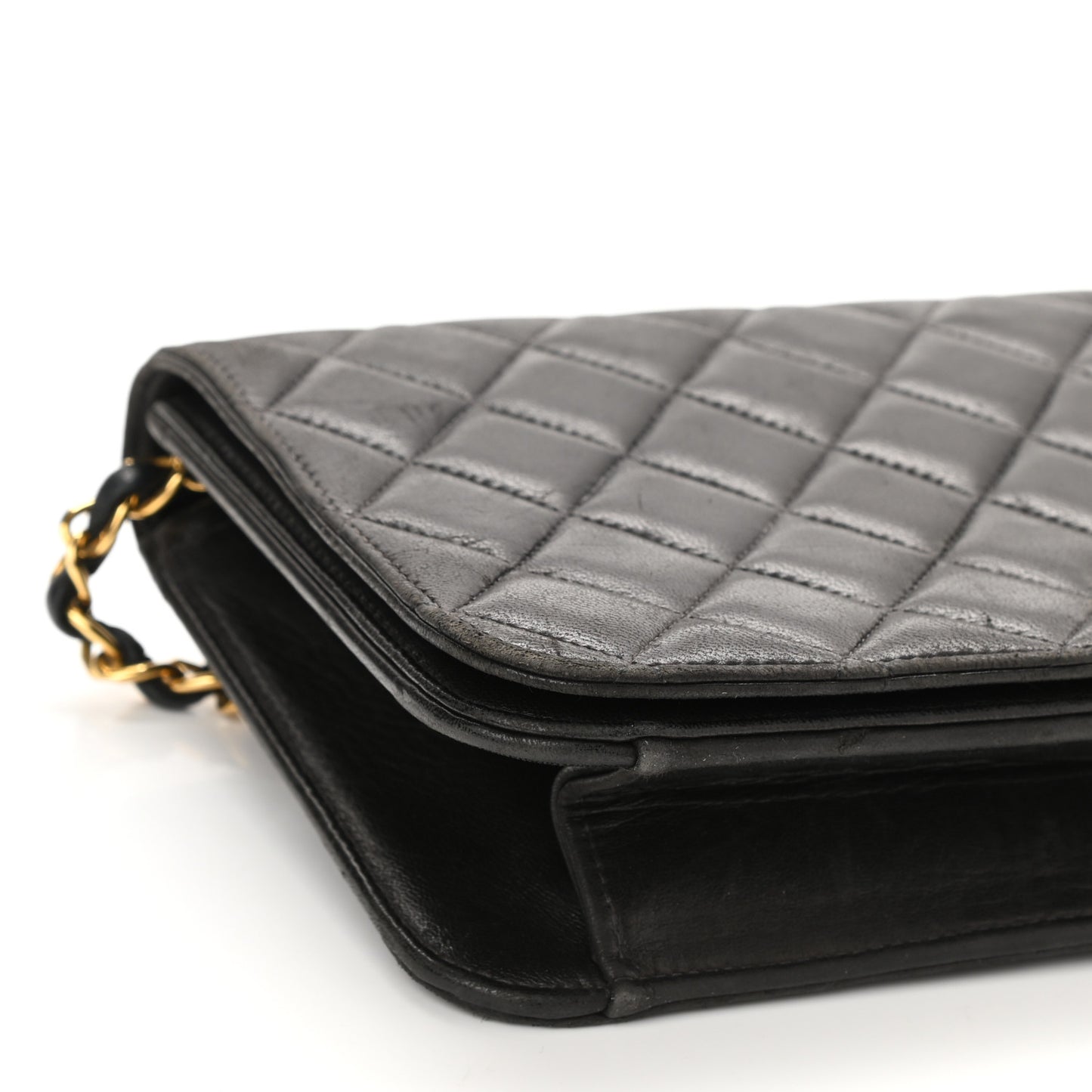 Lambskin Quilted Small Single Flap Bag Black