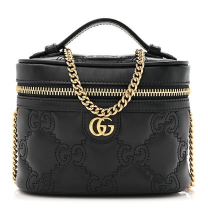 Gucci Calfskin GG Matelasse Mini Top Handle Bag Black 1 of 11