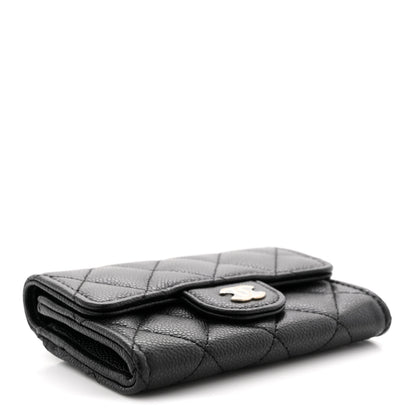 Chanel Caviar Quilted Flap Card Holder Wallet Black 4 of 8