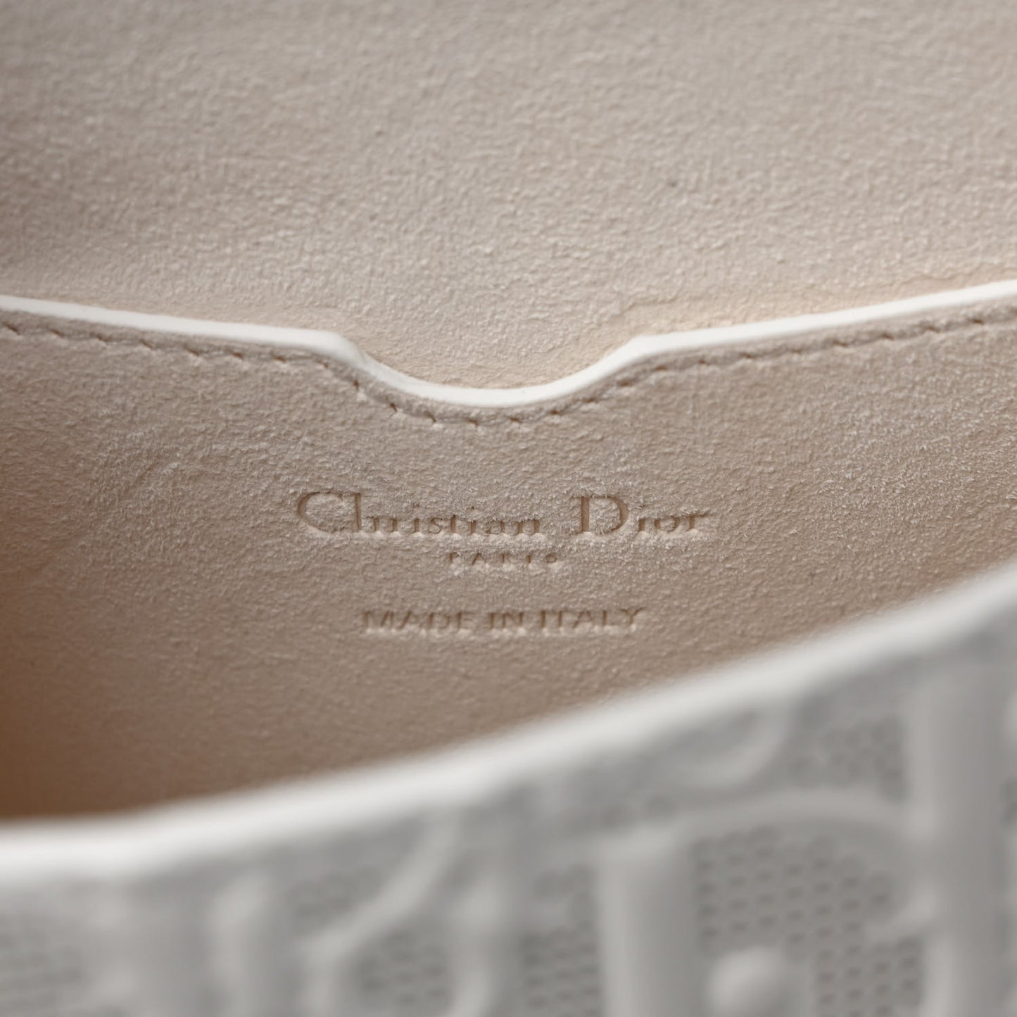 Calfskin Perforated Oblique Medium Bobby Flap White Blue