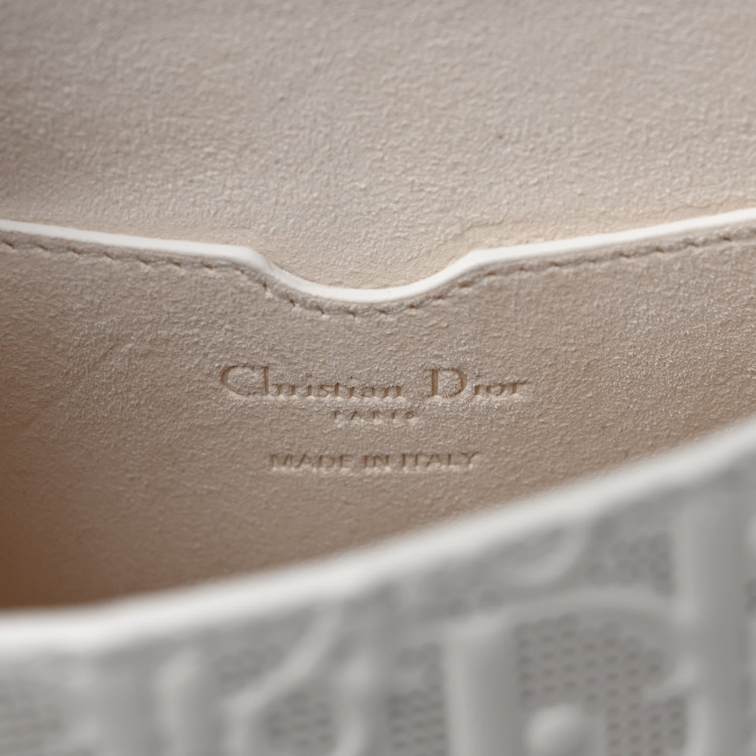 Christian Dior Calfskin Perforated Oblique Medium Bobby Flap White Blue 6 of 8