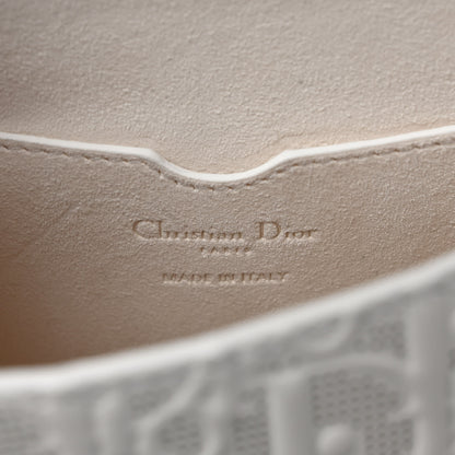 Christian Dior Calfskin Perforated Oblique Medium Bobby Flap White Blue 6 of 8
