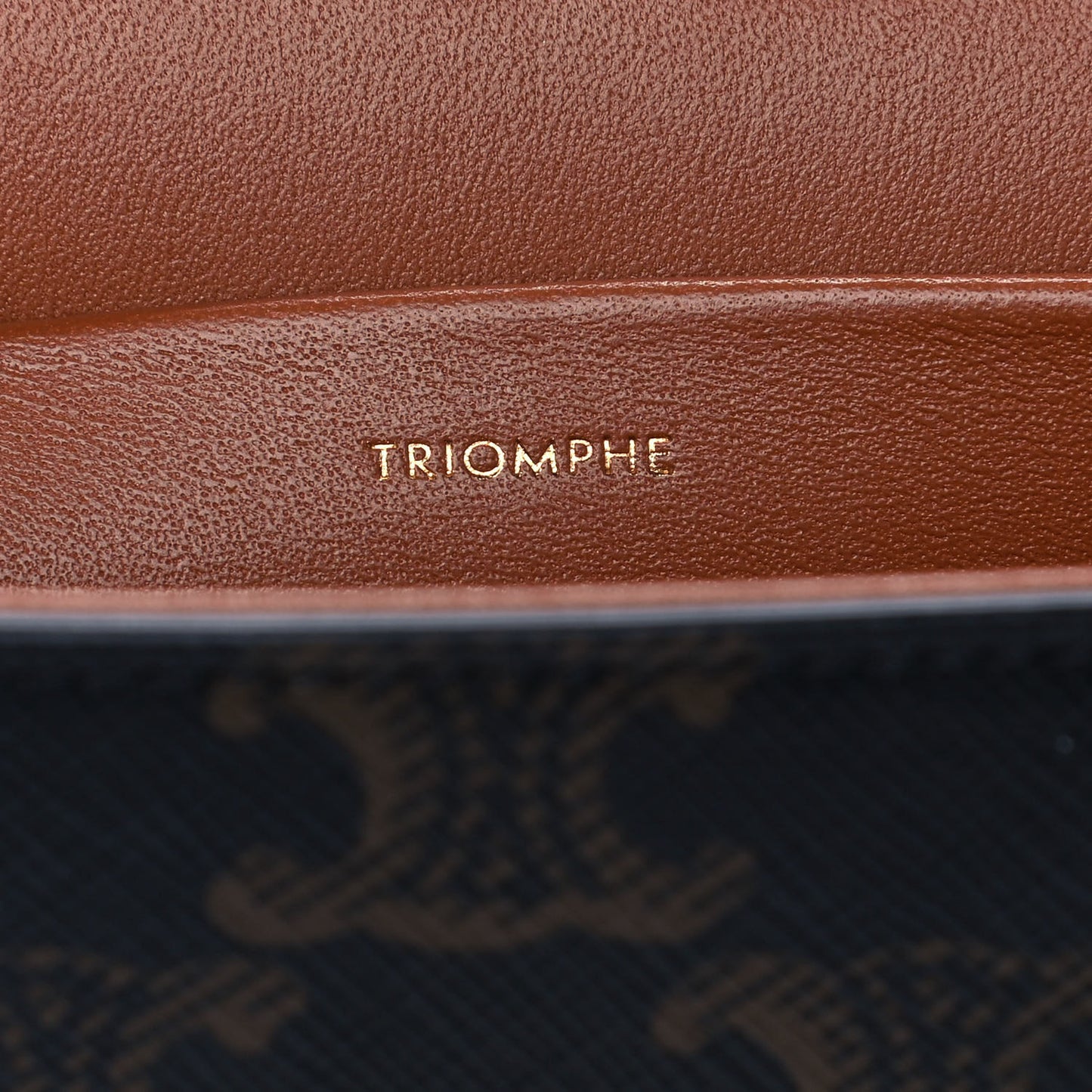 Canvas Calfskin Triomphe Shoulder Bag Tan