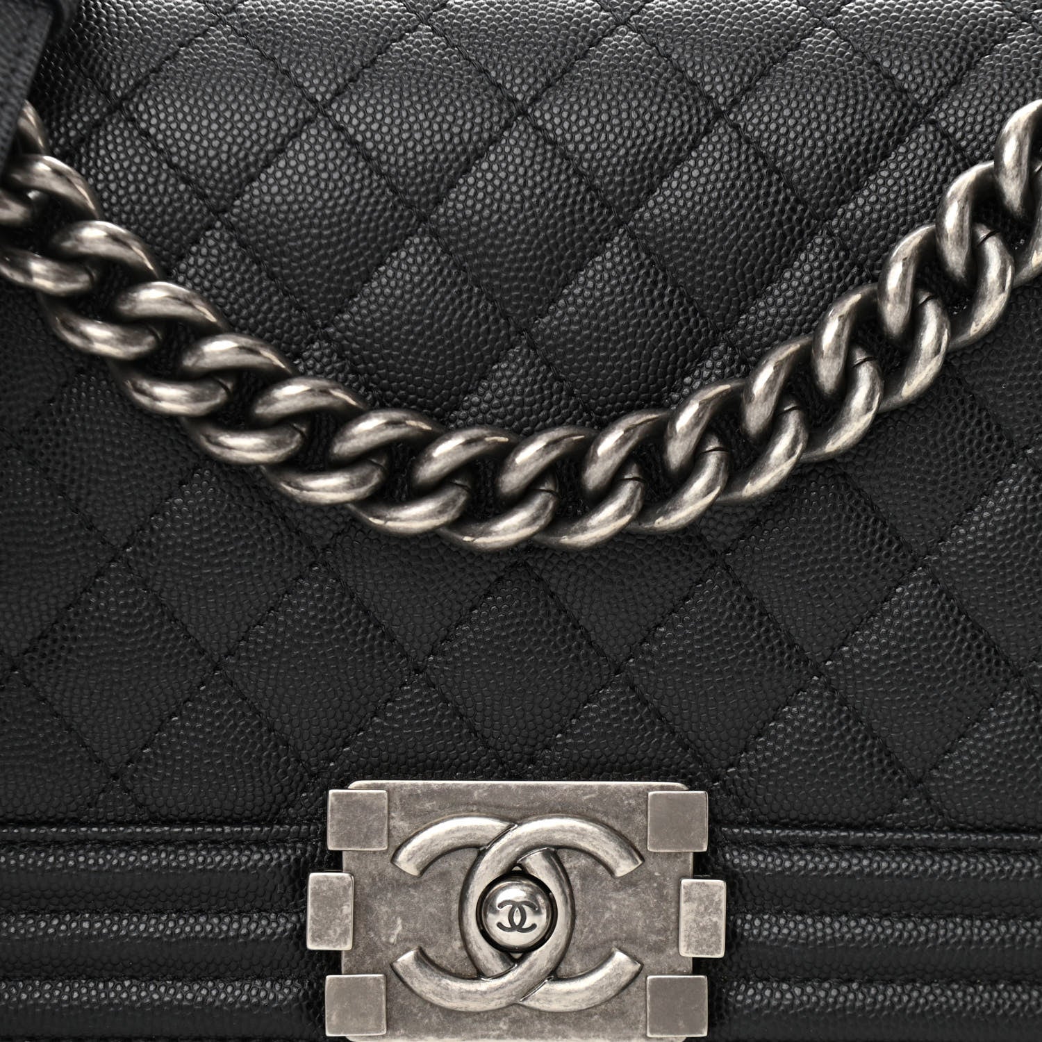 Chanel Caviar Quilted Medium Boy Flap Black 8 of 10