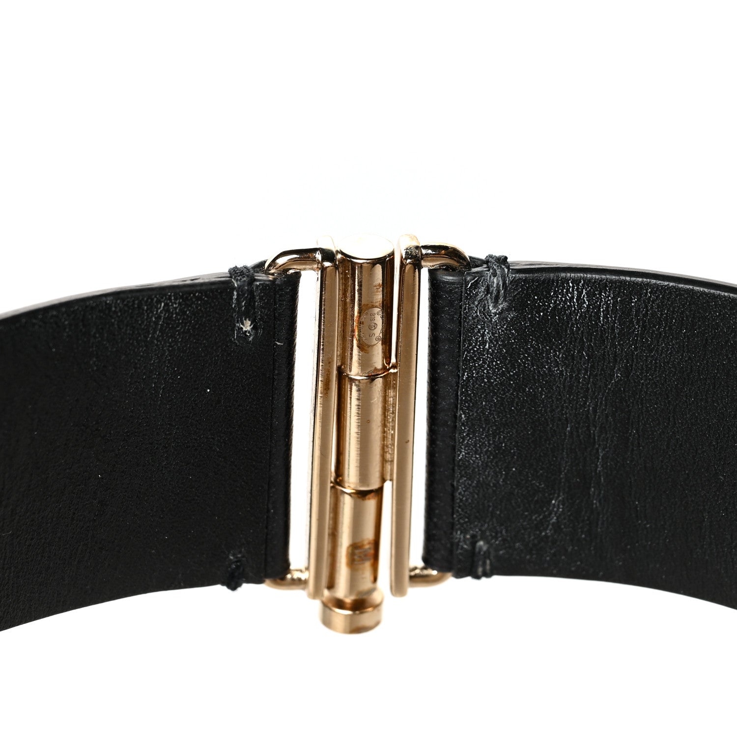 Chanel Crystal Lambskin Cha-Nel Logo Cuff Set M Gold Black 4 of 4