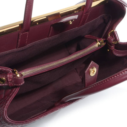 Fendi Nappa Crocodile Trapuntata Medium 2Jours Tote Bordeaux 5 of 11