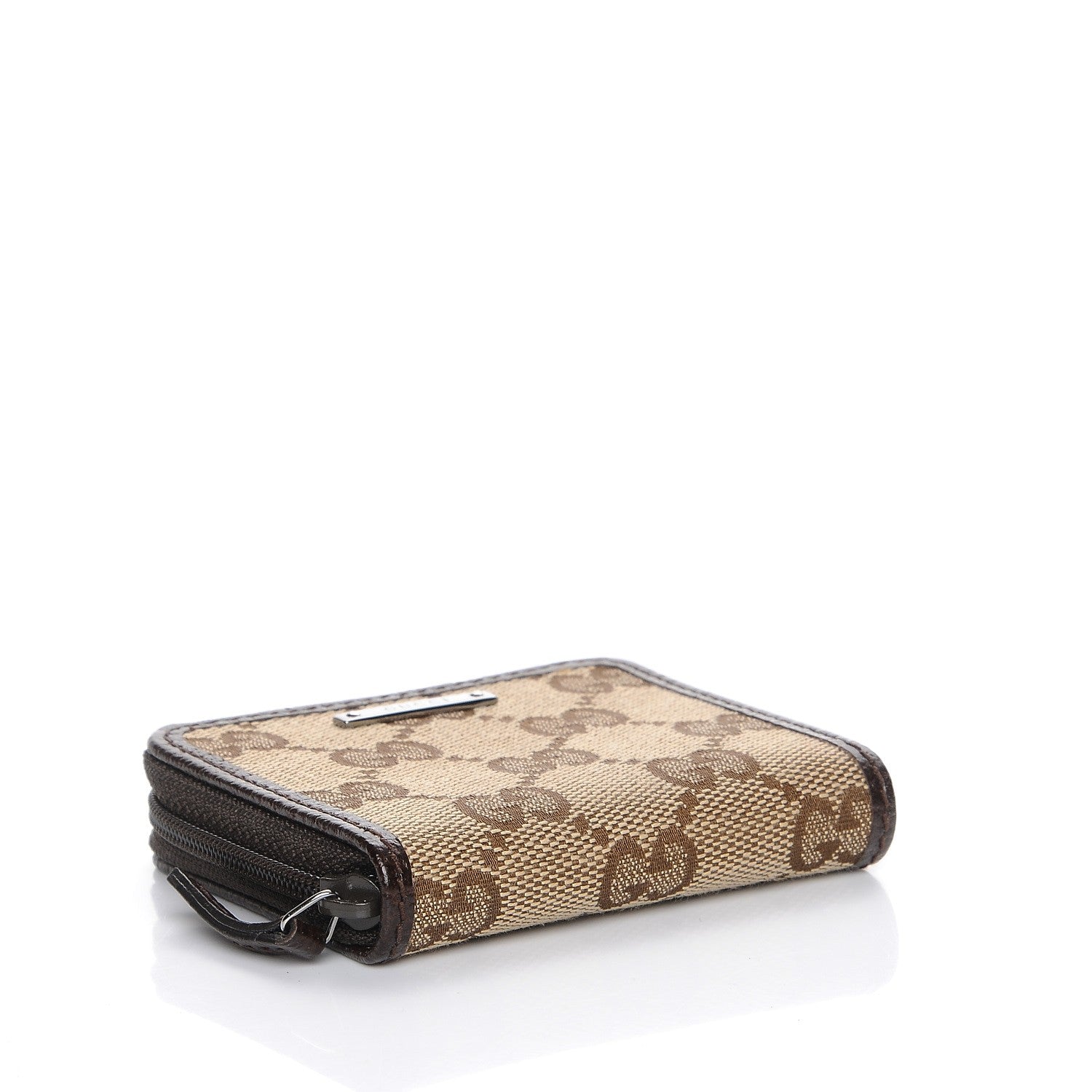 Gucci Monogram Zip Around Coin Purse Brown 4 of 8