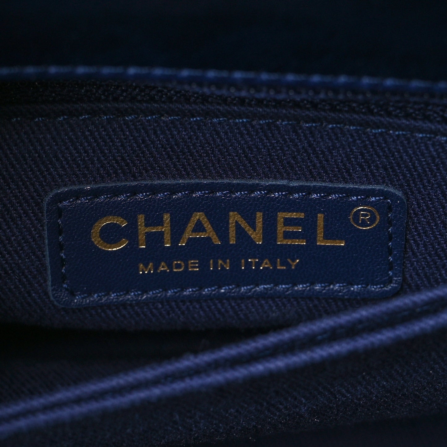 Aged Calfskin Chevron Quilted Small Coco Handle Flap Navy