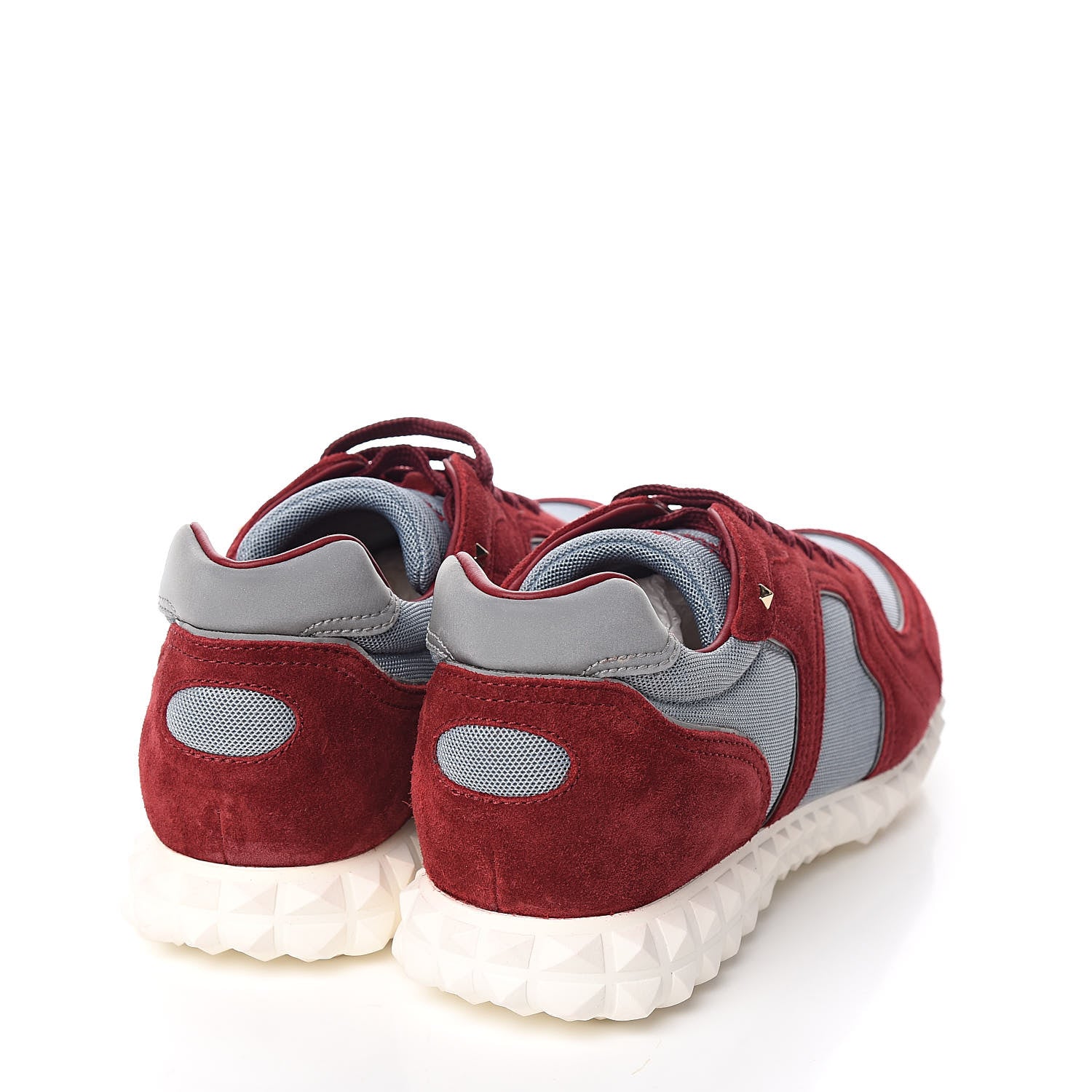 Valentino Garavani Suede Mesh Mens Soul AM Sneakers 40 Grey Sky Red 4 of 9