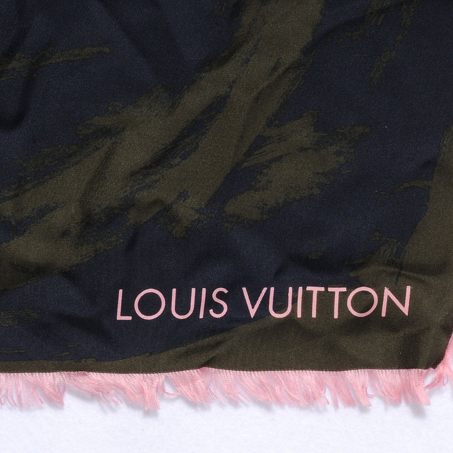 Silk Carre Arty Scarf Green Pink