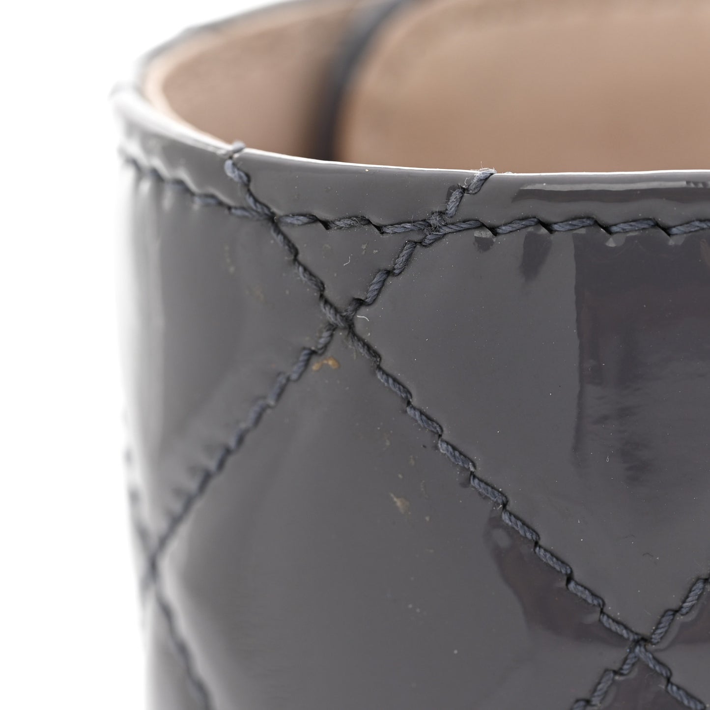 Quilted CC Turnlock Cuff Bracelet Grey