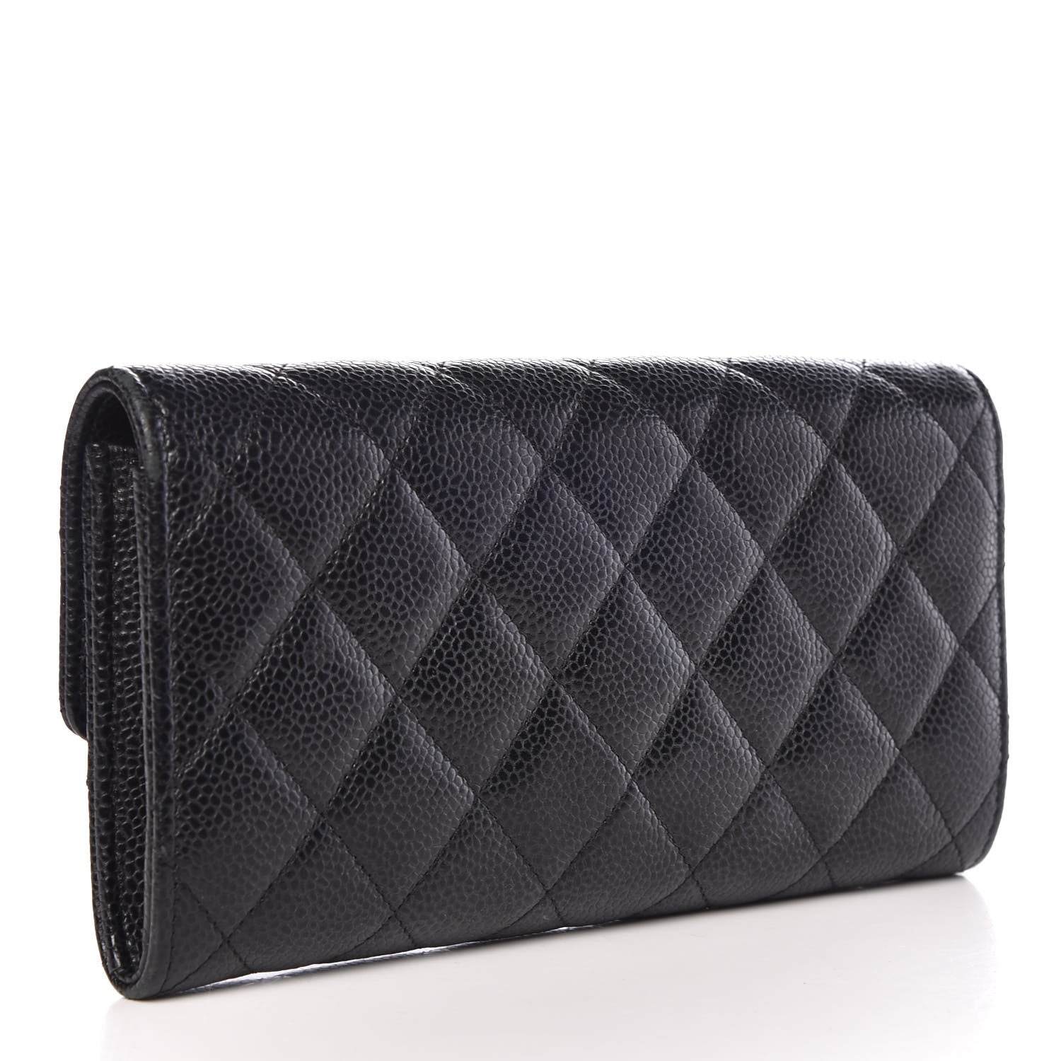 Chanel Caviar Quilted Large Gusset Flap Wallet Black 4 of 11