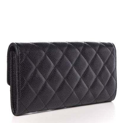 Chanel Caviar Quilted Large Gusset Flap Wallet Black 4 of 11