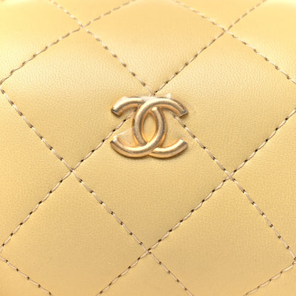 Chanel Lambskin Quilted CC Bubble Vanity Case With Chain Light Yellow 8 of 10