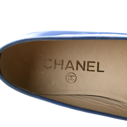 Chanel Patent Calfskin CC Cap Toe Ballerina Flats 35.5 Blue 7 of 16