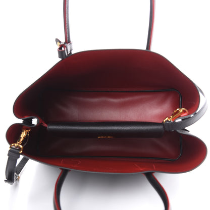 Prada Saffiano Cuir Large Double Bag Black Fuoco 5 of 9
