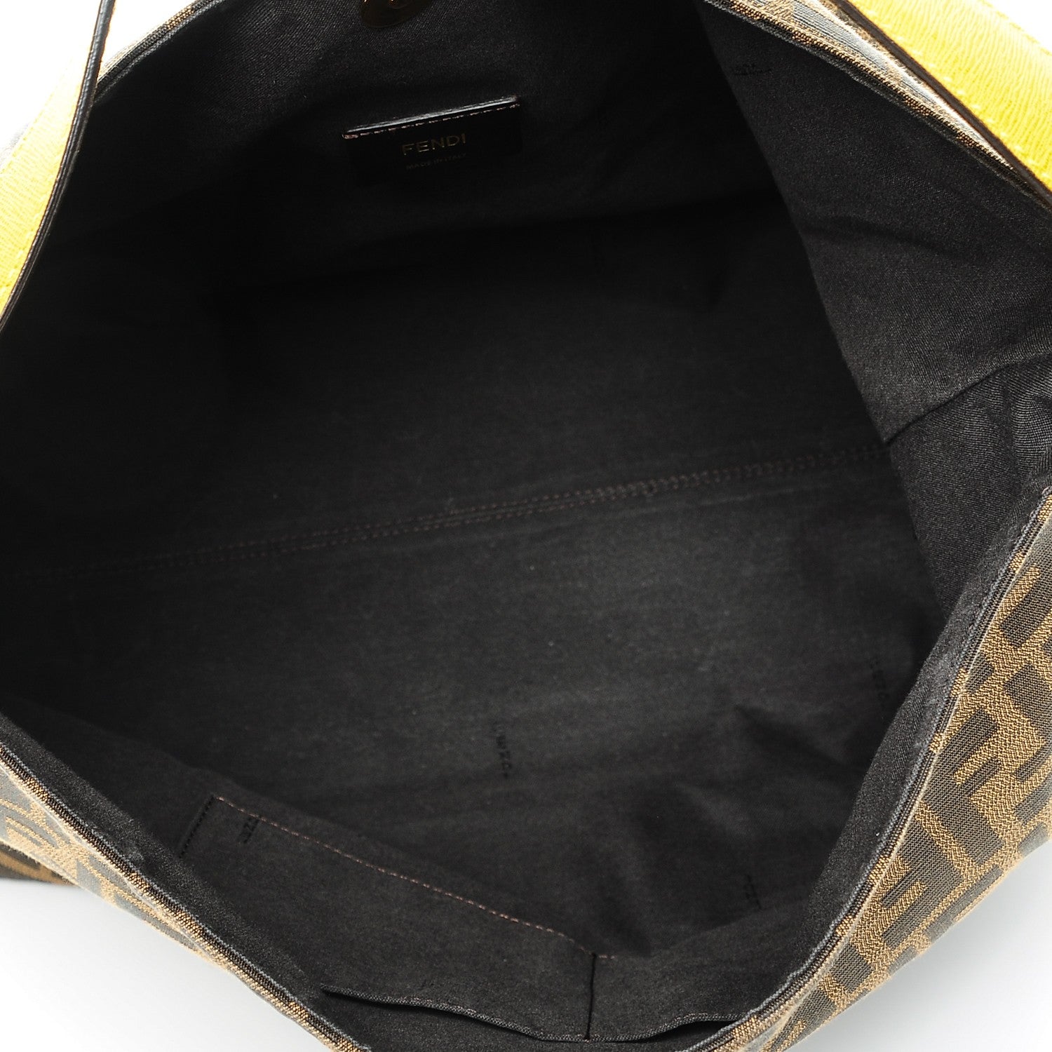 Fendi Zucca Vitello Elite Large Hobo Tobacco Ocra Moro Black 5 of 6