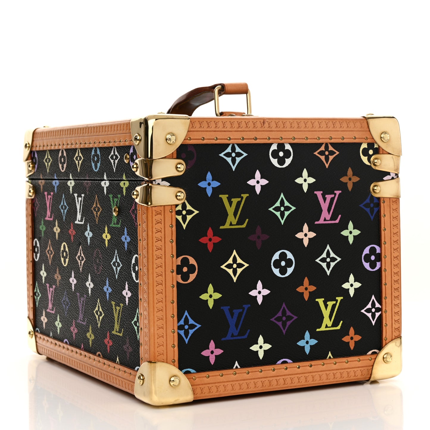 Monogram Multicolor Boite Flacons Beauty Train Trunk Case Black