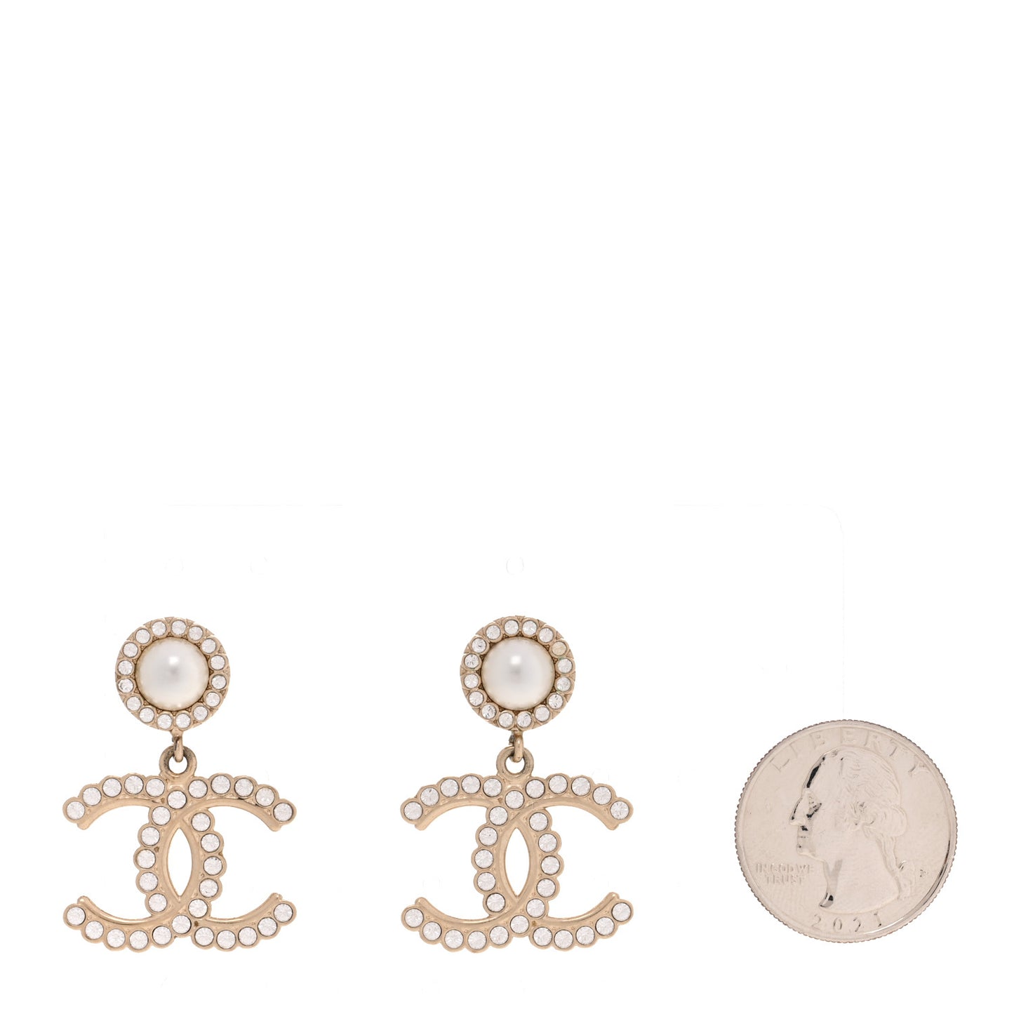Crystal Pearl Bow-tiful CC Drop Earrings Gold