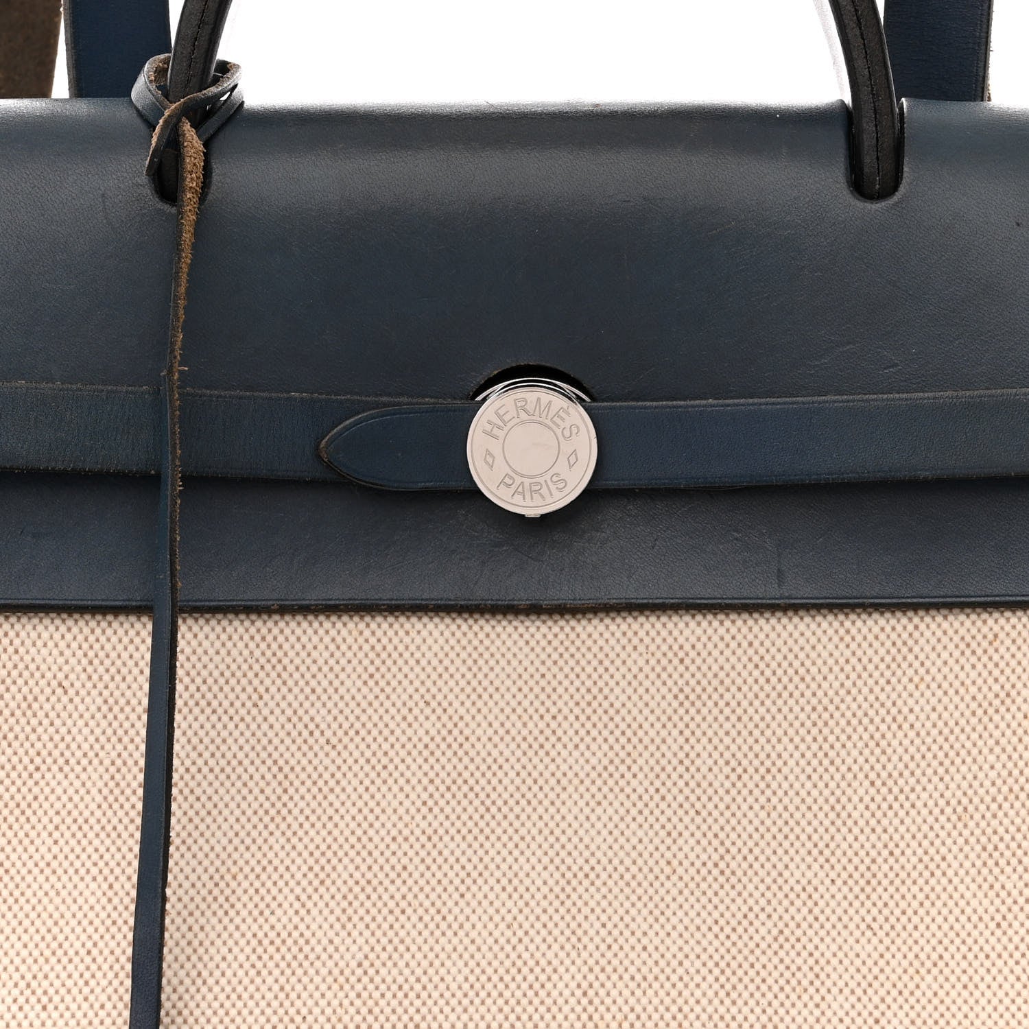 Hermes Toile Vache Calfskin Herbag 30 PM Backpack Navy Bleu Natural 8 of 17