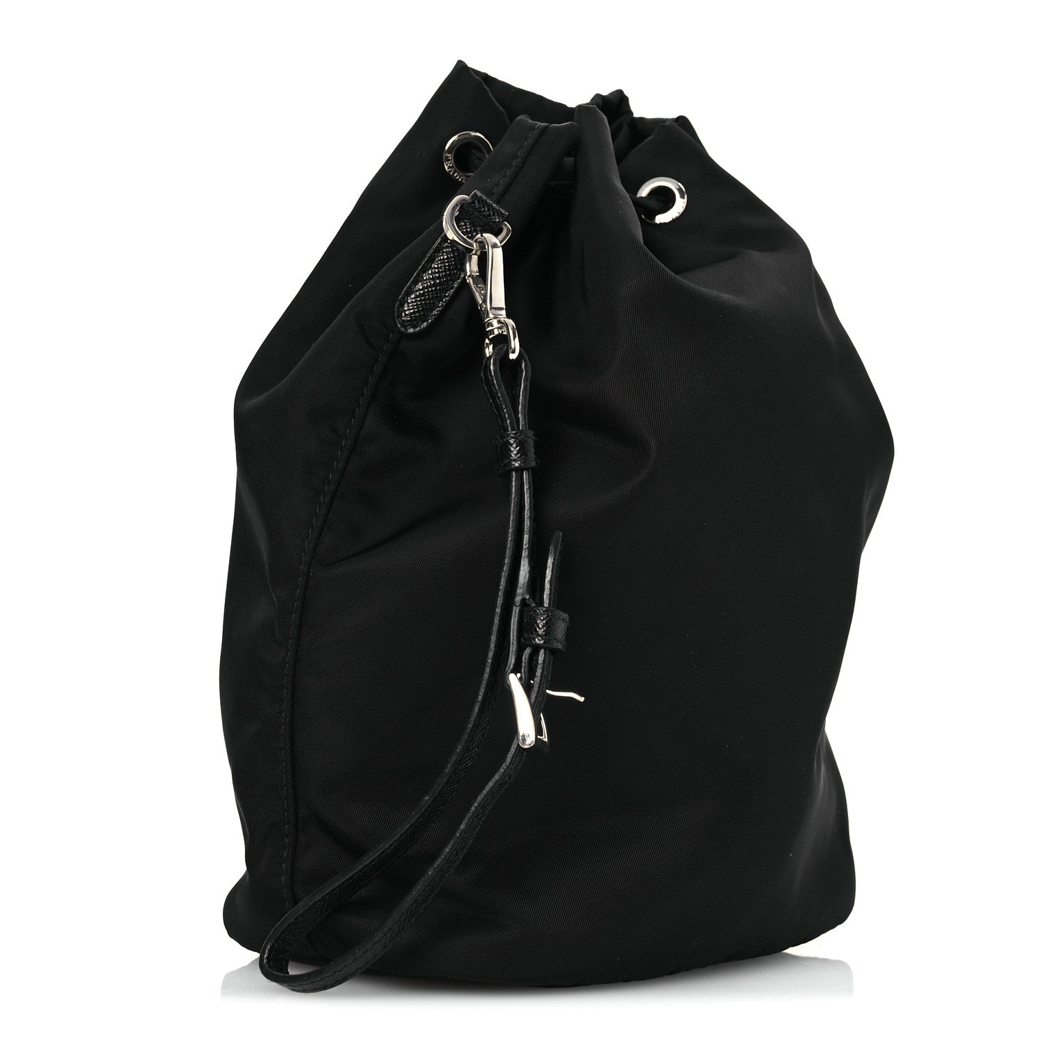 Prada Nylon Vela Drawstring Wristlet Pouch Black 3 of 11