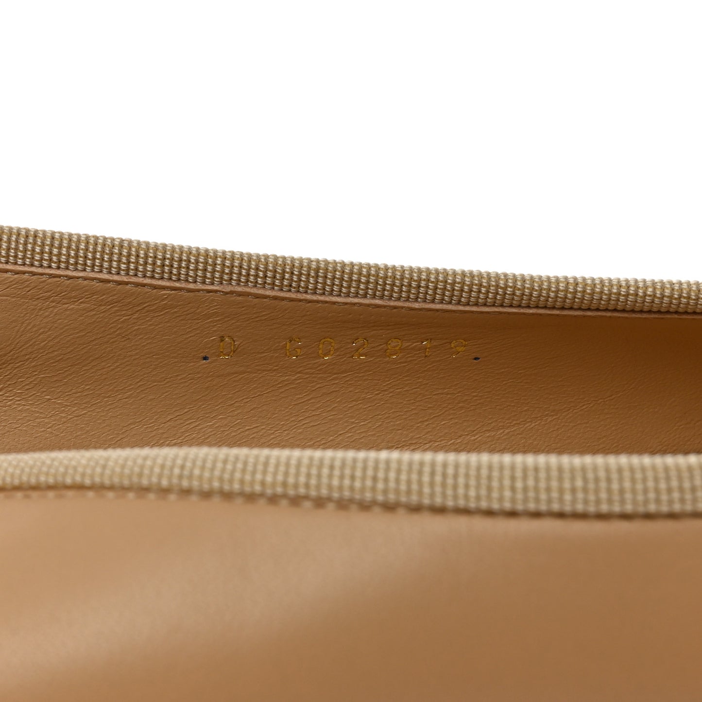 Lambskin Cap Toe CC Ballerina Flats 38.5 Beige Black
