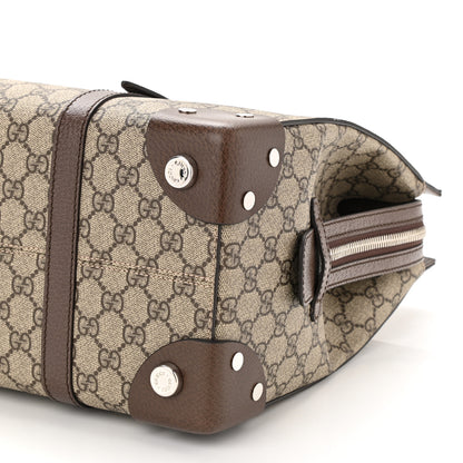 Gucci GG Supreme Monogram Textured Dollar Calfskin Medium Detail Tote Beige Ebony New Acero 10 of 10