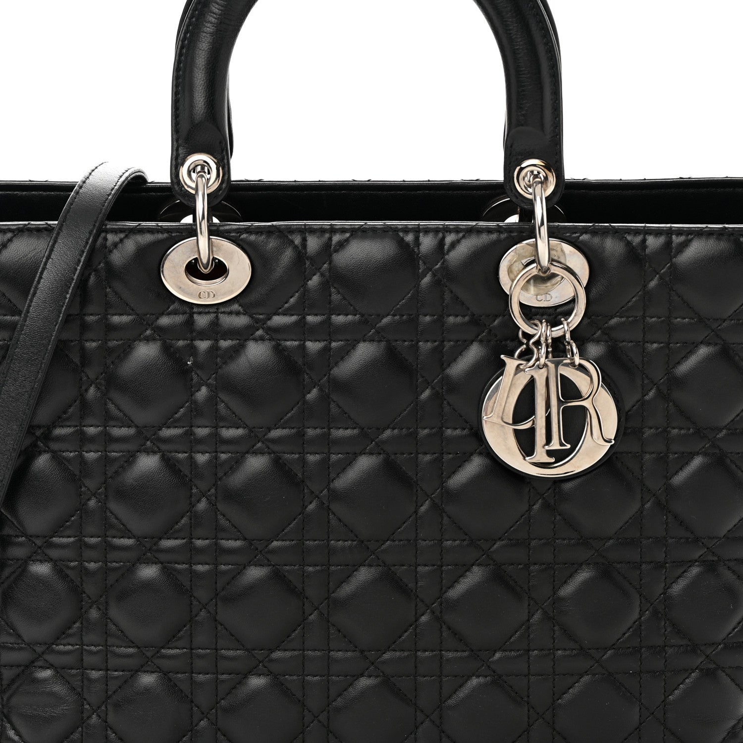 Christian Dior Lambskin Cannage Large Lady Dior Black 8 of 18