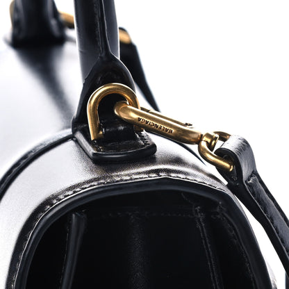 Balenciaga Shiny Box Calfskin Medium Hourglass Top Handle Bag Black 9 of 12