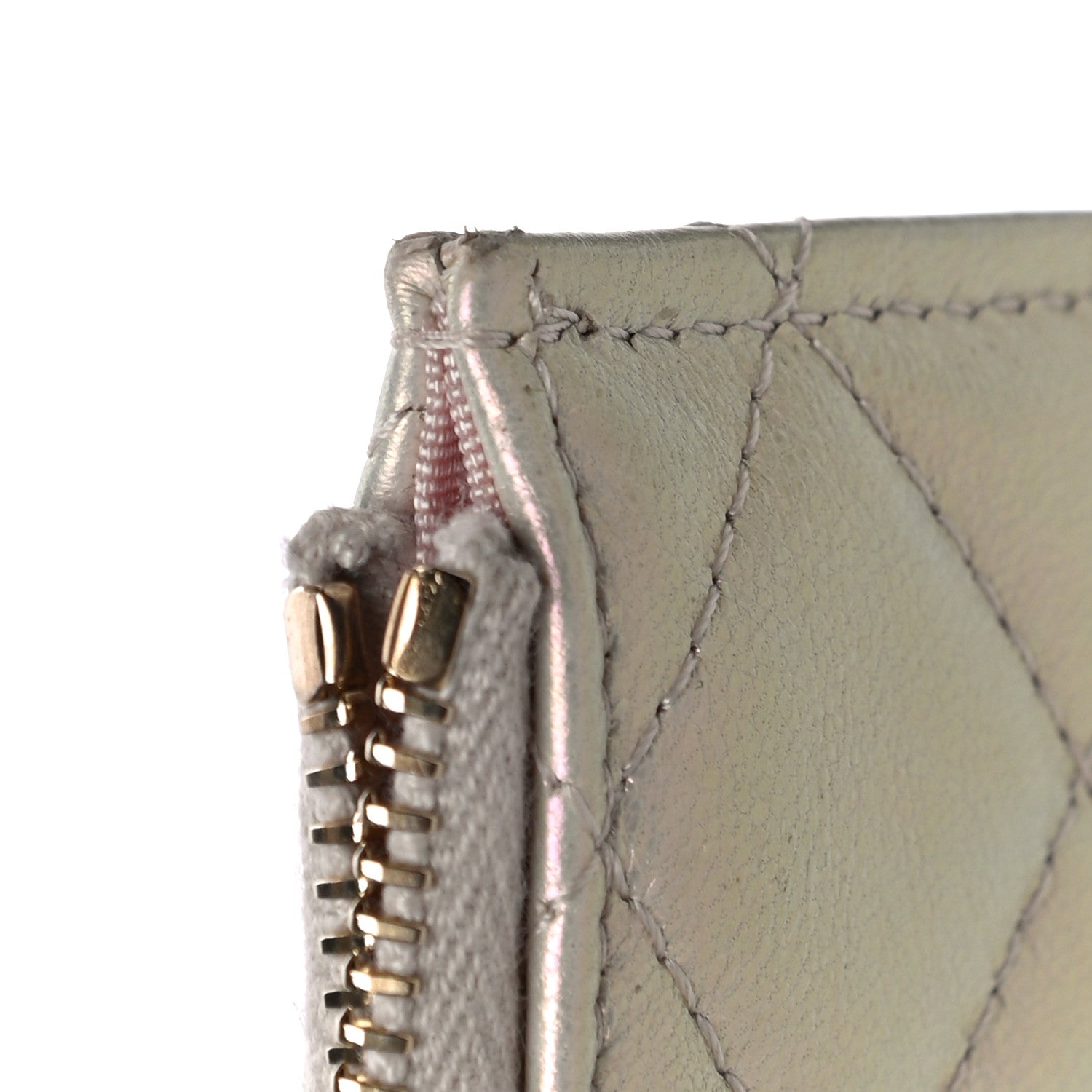 Chanel Iridescent Lambskin Quilted Classic iPhone Pouch Ivory 14 of 17