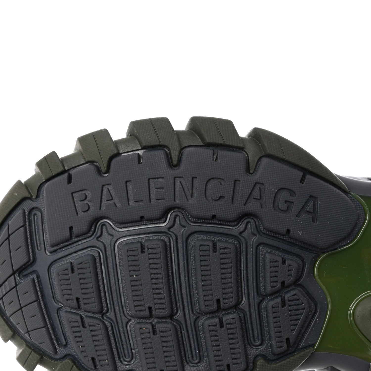 Balenciaga Mesh Rubber Tri-Color Womens Track Sneakers 38 Kaki Dark Grey Green 8 of 11