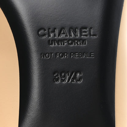 Chanel Lambskin Cap Toe CC Uniform Ballerina Flats 39.5 Beige Black 7 of 9