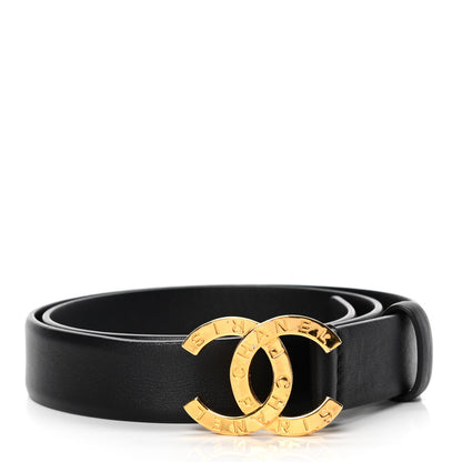Chanel Calfskin Paris Button CC Belt 70 25 Black 1 of 5