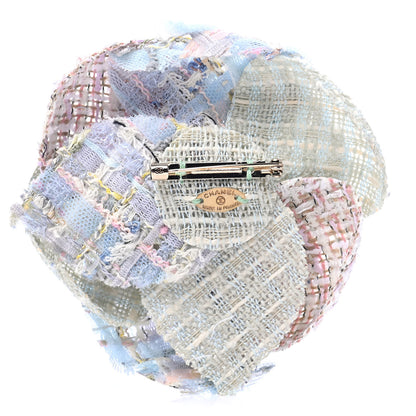 Chanel Tweed Camellia CC Pin Brooch Multicolor 2 of 3