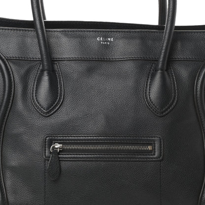 Celine Drummed Calfskin Shoulder Luggage Black 7 of 17