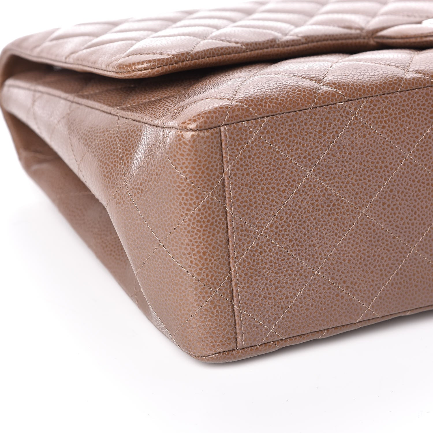 Chanel Caviar Quilted Maxi Single Flap Taupe 8 of 11