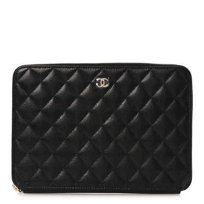 Chanel Caviar Quilted Zipped Travel Pouch Black 1 of 14