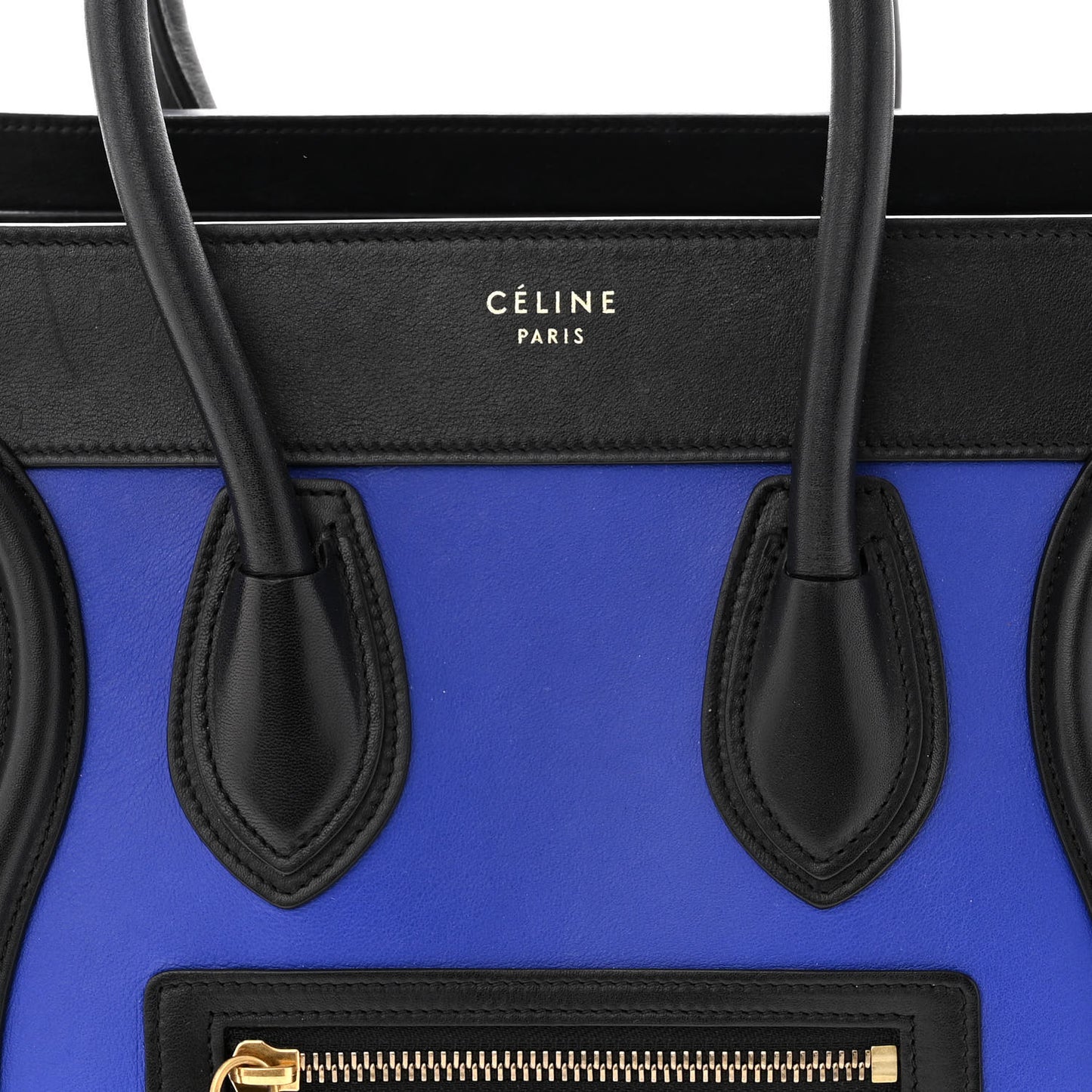 Drummed Calfskin Micro Tri-Color Luggage Indigo