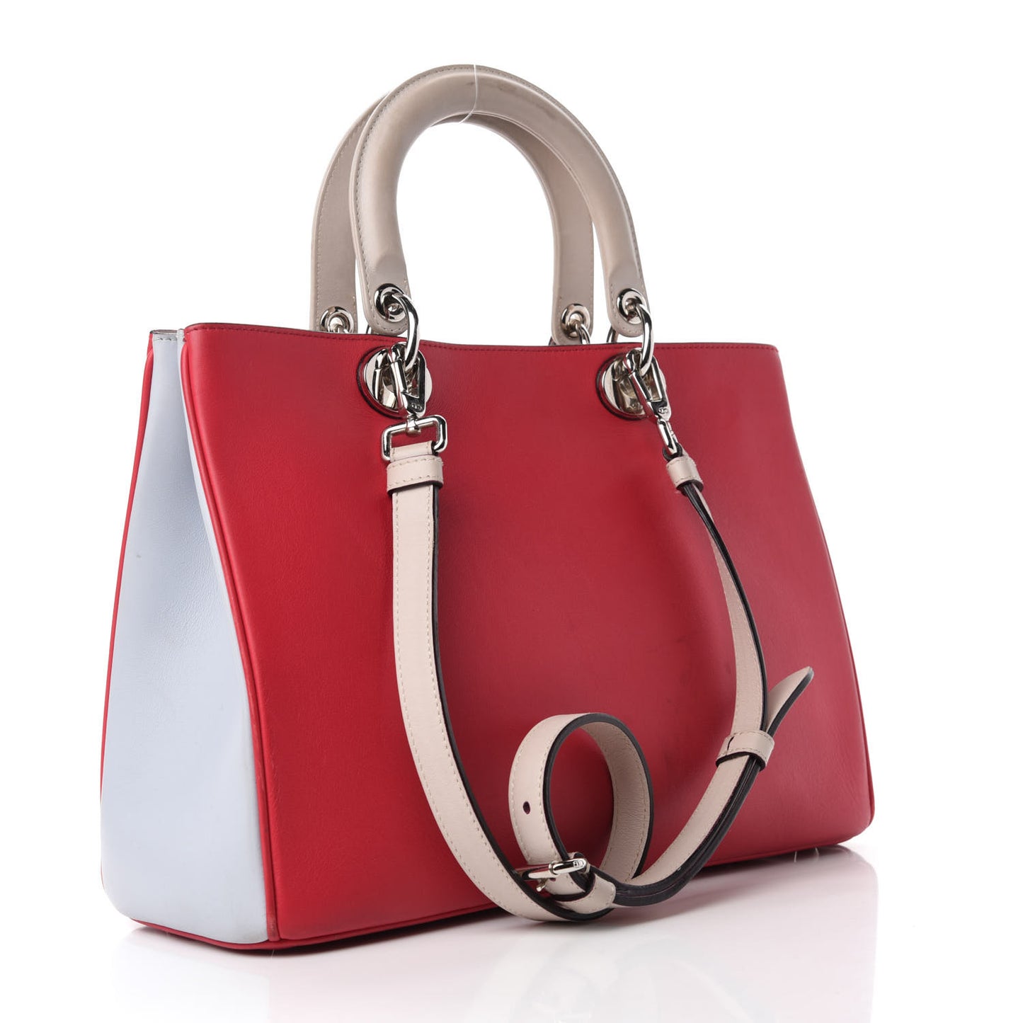 Smooth Calfskin Medium Diorissimo Tote Red