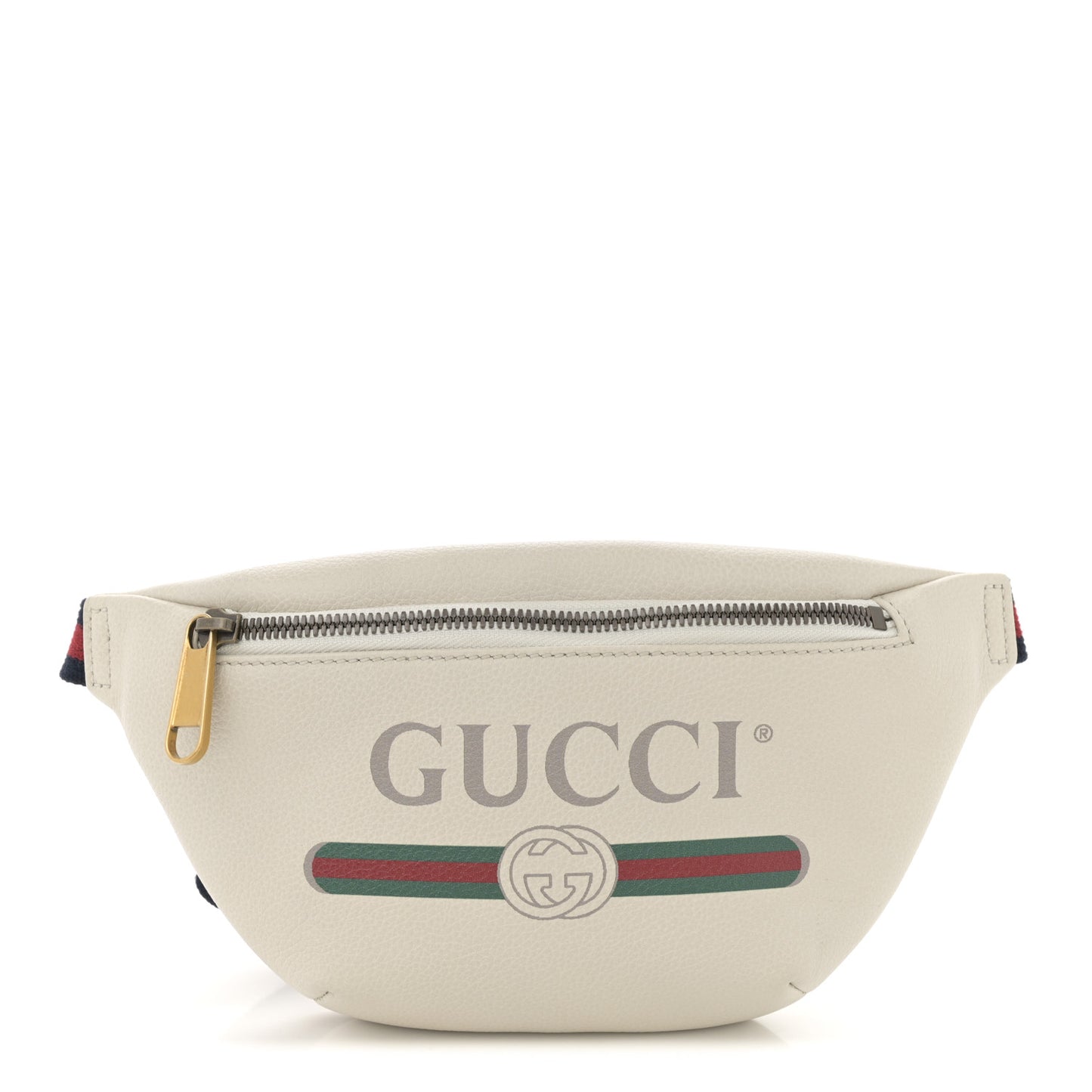 Grained Calfskin Small Logo Belt Bag White